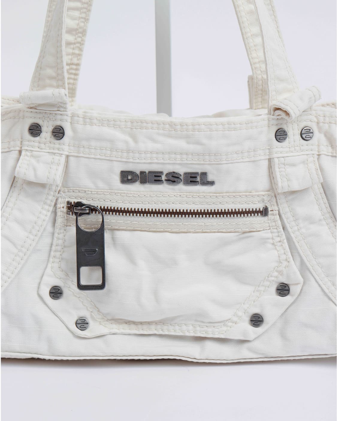 [DIESEL] 화이트 코튼 유틸리티 토트 백 상품이미지4