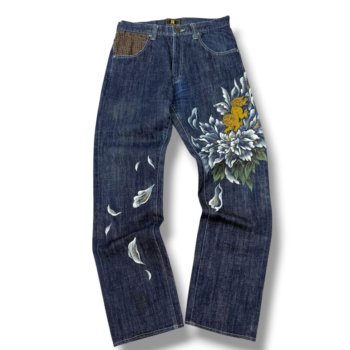 JPN zen 유화 파이톤 스트레이트 데님팬츠  상품이미지1