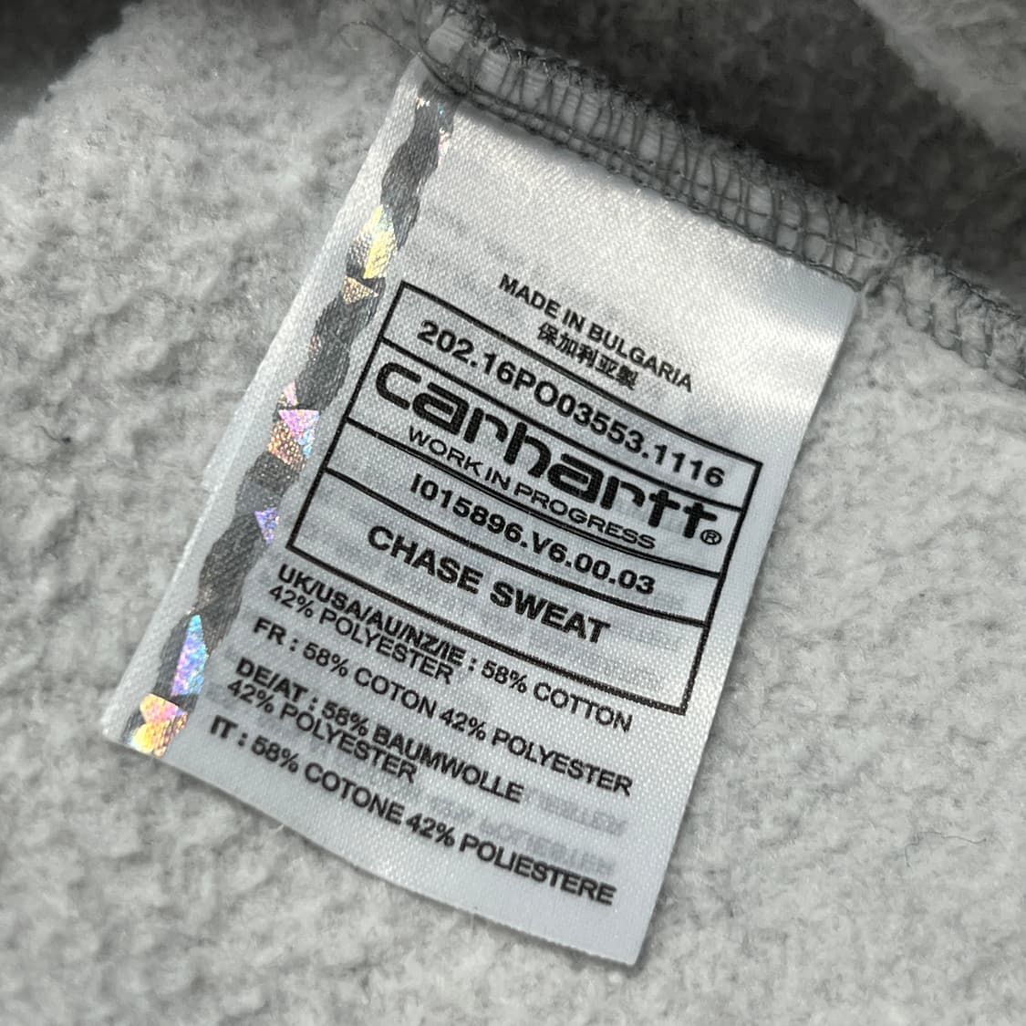 칼하트 회색 기모 맨투맨 L사이즈 상품이미지4