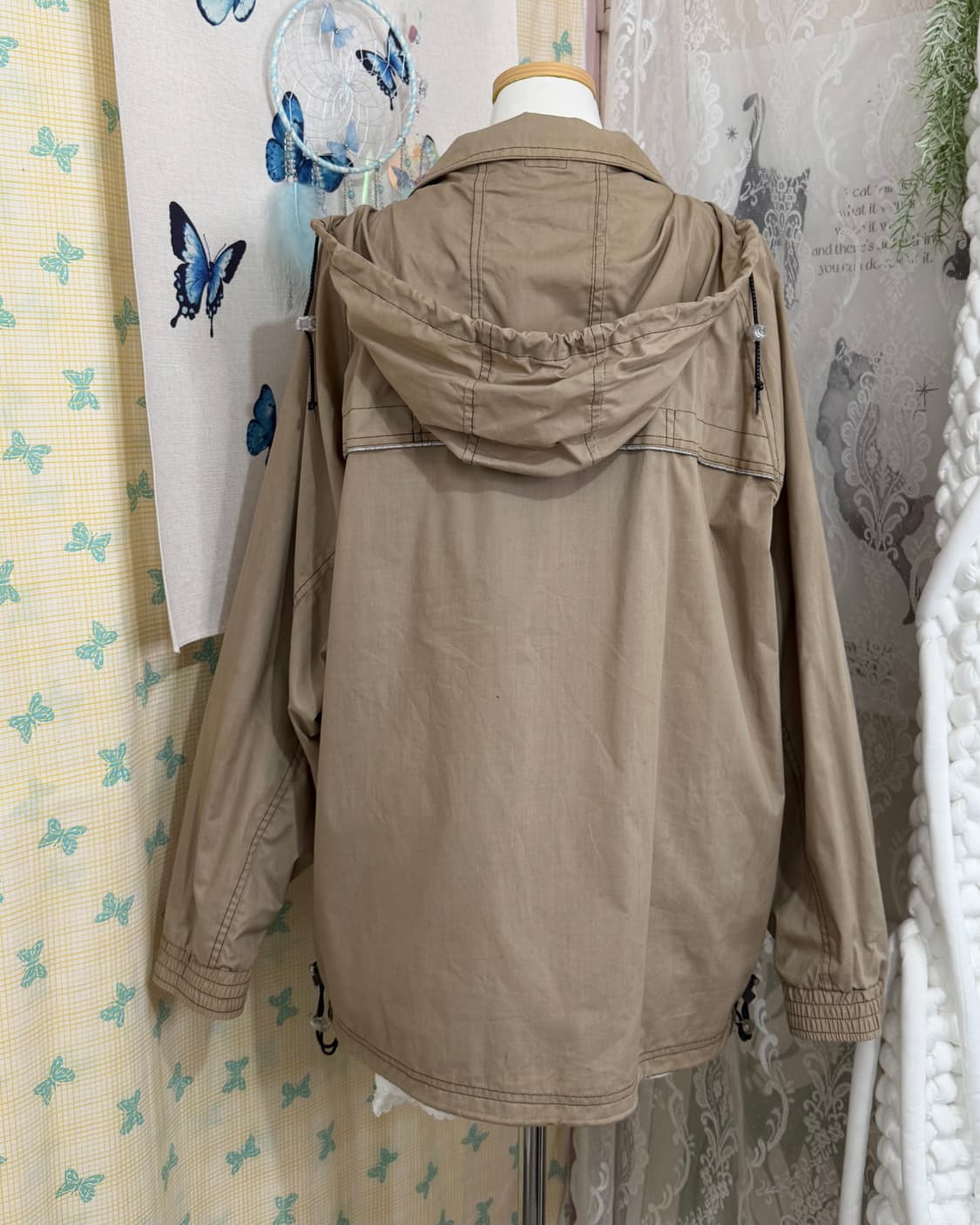 카멜 브라운 오버핏 후드 바람막이 상품이미지7