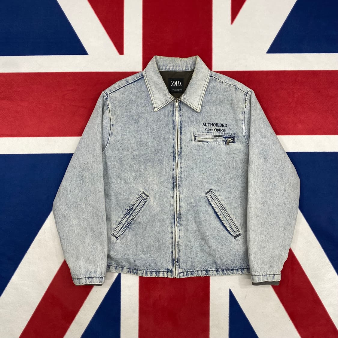 자라 데님 블루종 S실측L 상품이미지1