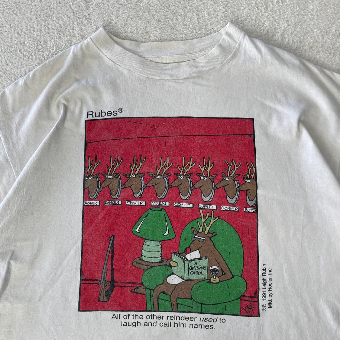 90s Rubes 루돌프 카툰 프린팅 싱글스티치 티셔츠 상품이미지2