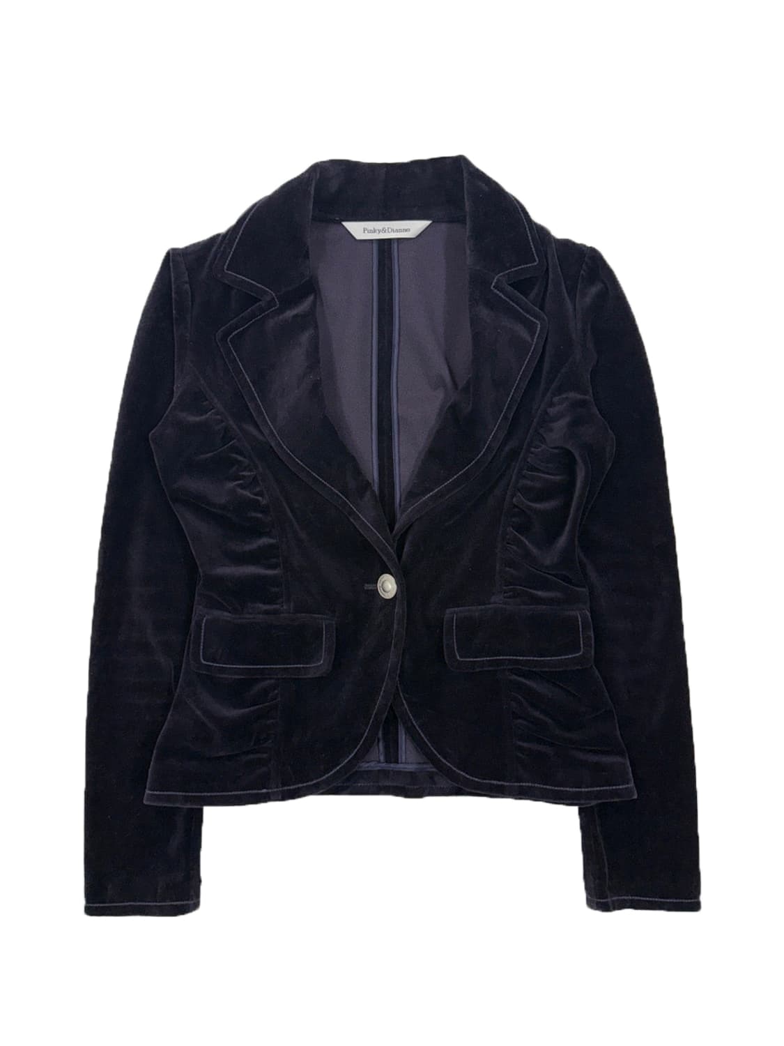 빈티지 Pinky&Dianne 퍼플 벨벳 셔링 싱글 자켓 상품이미지1