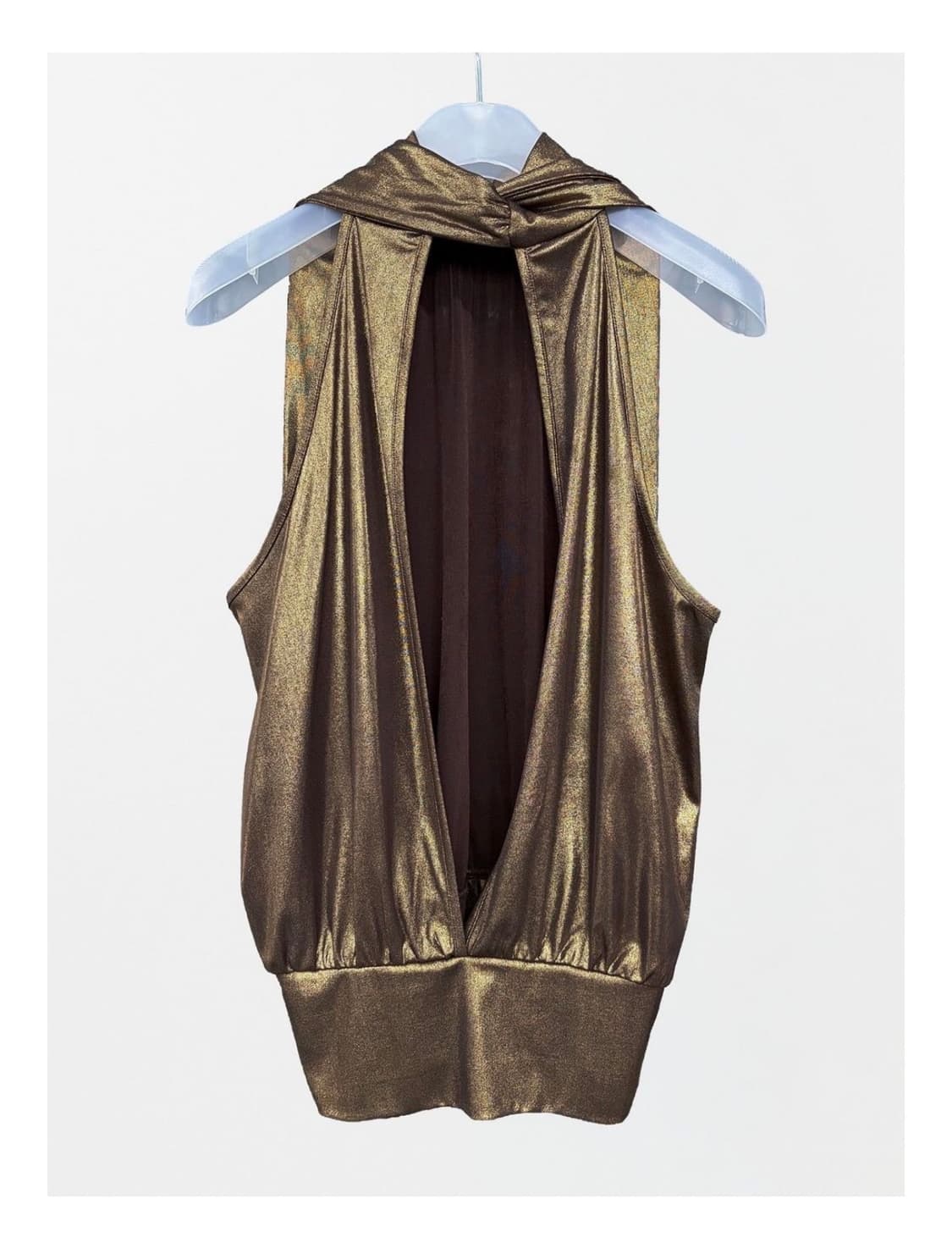 택o 스컬프터 Metallic High-Neck Halter top 상품이미지3