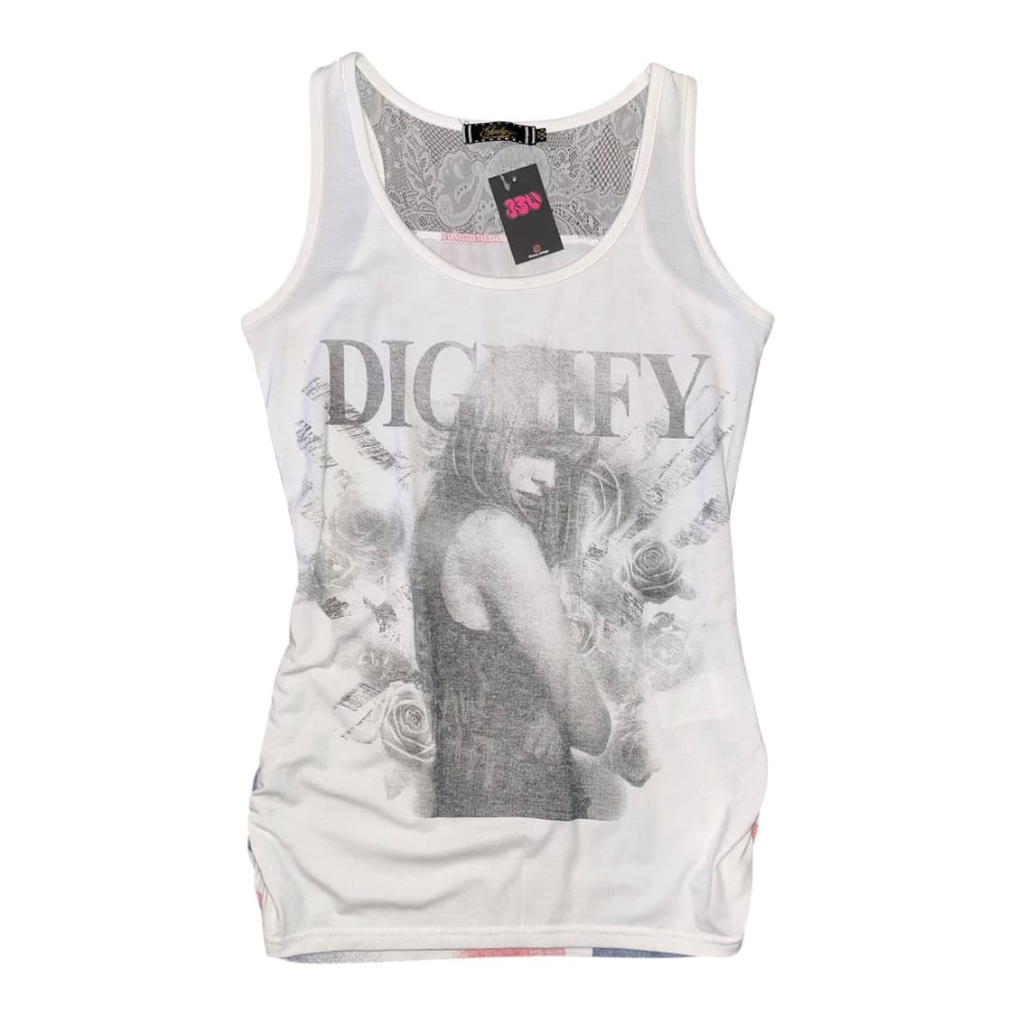 걸프린팅 백레이스 포인트 유니온잭 셔링 나시 갸루y2k 상품이미지3