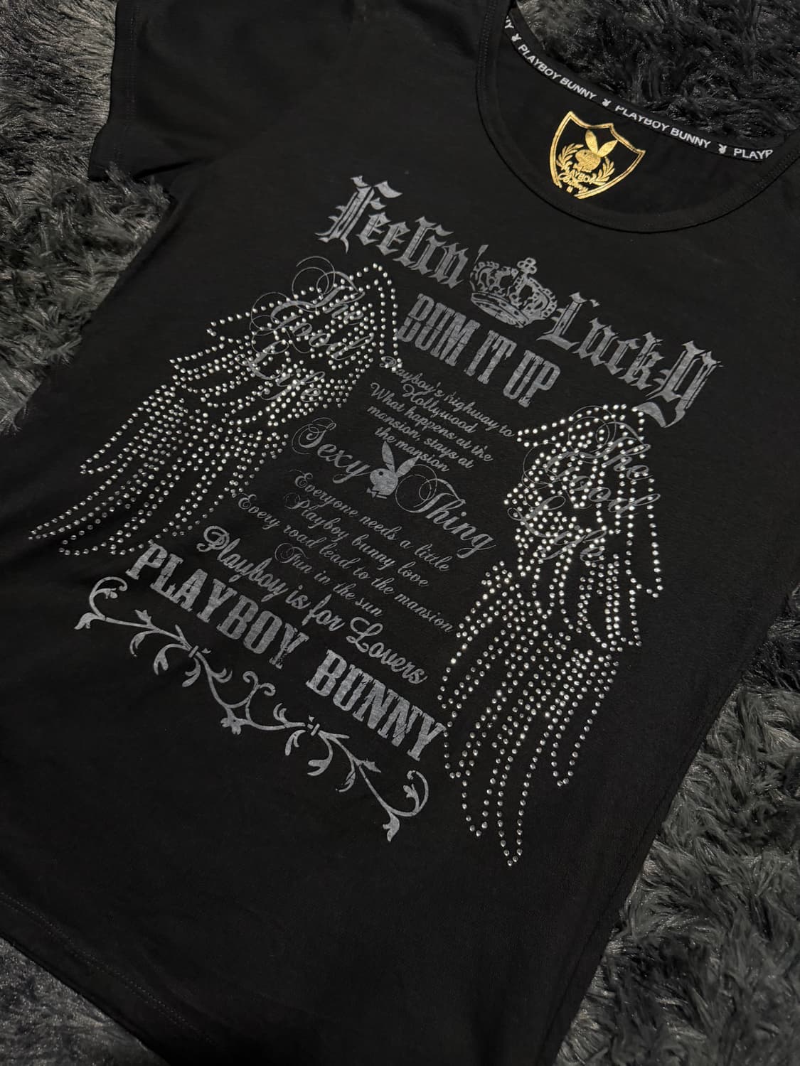 플레이보이 비즈 날개 & 고딕레터링 반팔 상품이미지3