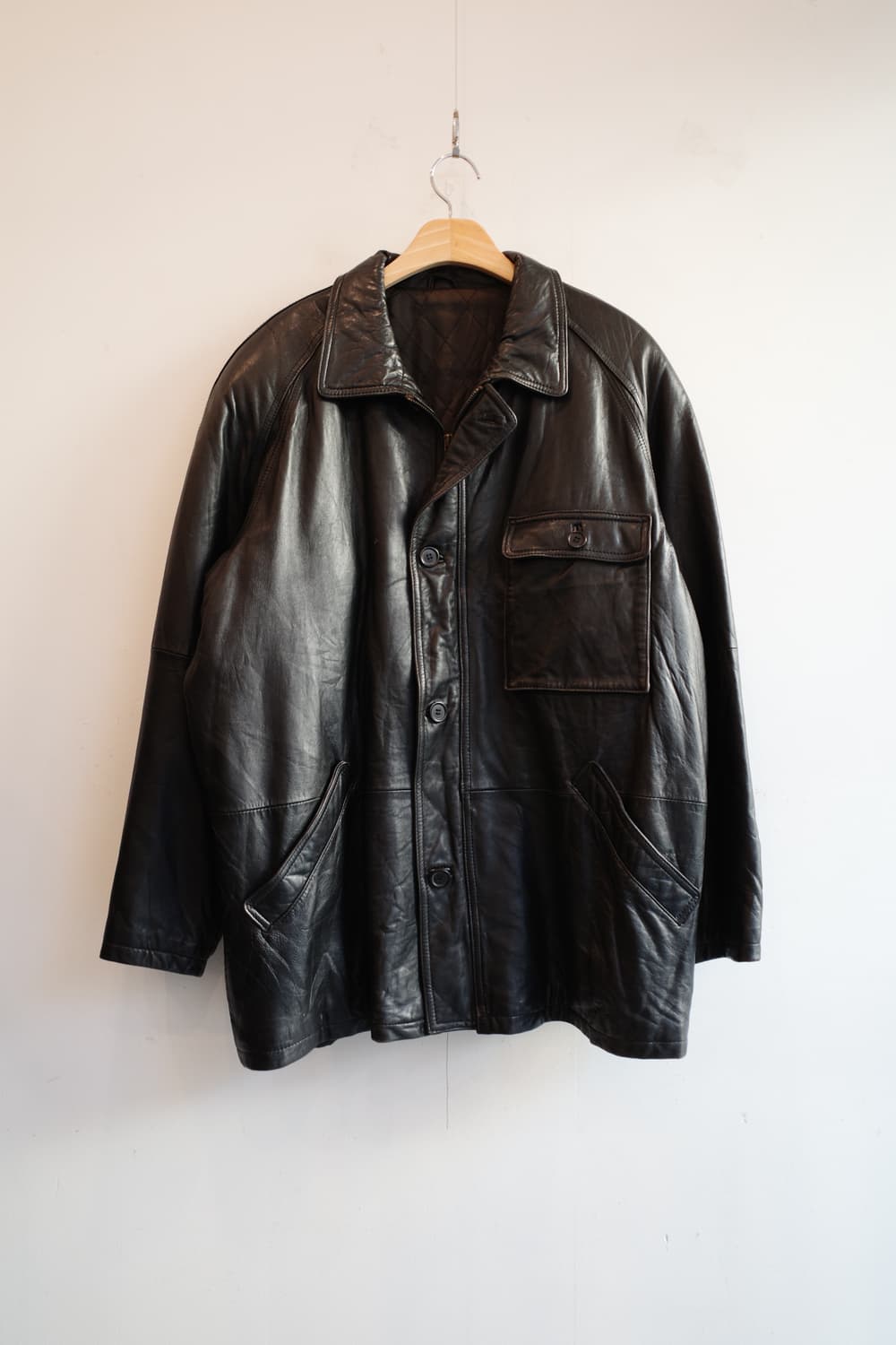 Japan brand 일본 브랜드 싱글 양가죽 코트 상품이미지1