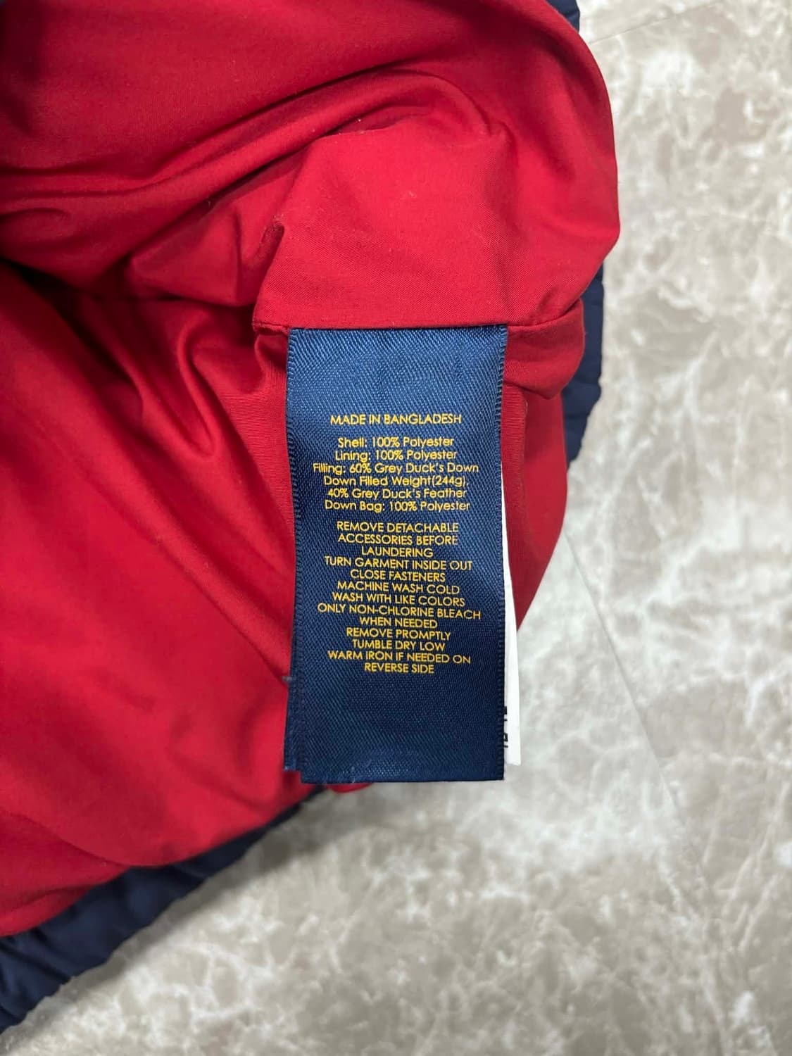 폴로 랄프로렌 네이비 걸즈 푸퍼 패딩 덕다운 자켓(XL) 상품이미지6