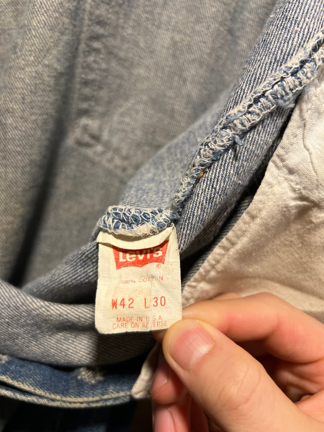 [42]80's 리바이스 501 USA Made 빈티지 워싱 데님 팬츠 상품이미지6