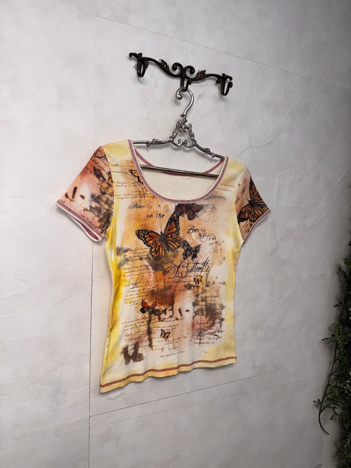 Lemon orange tie dye butterfly half t  상품이미지3