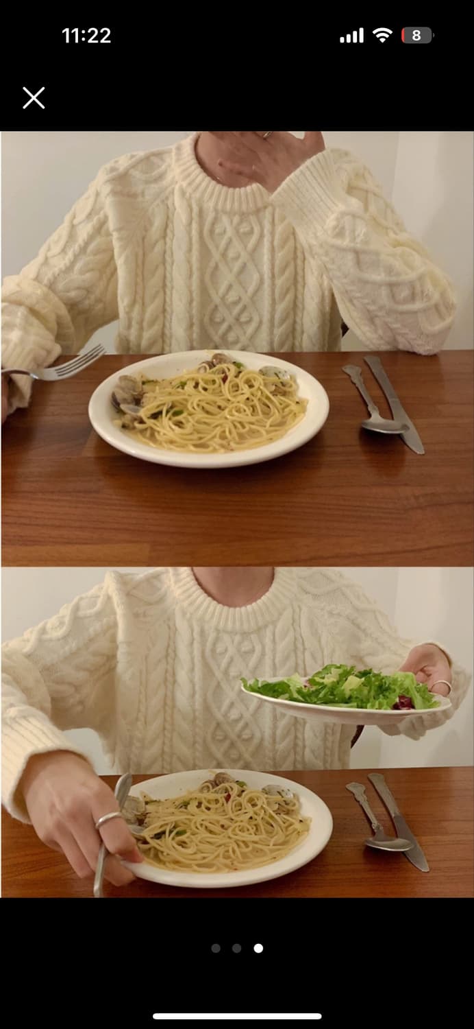 니어웨어 케이블니트 아이보리 상품이미지3