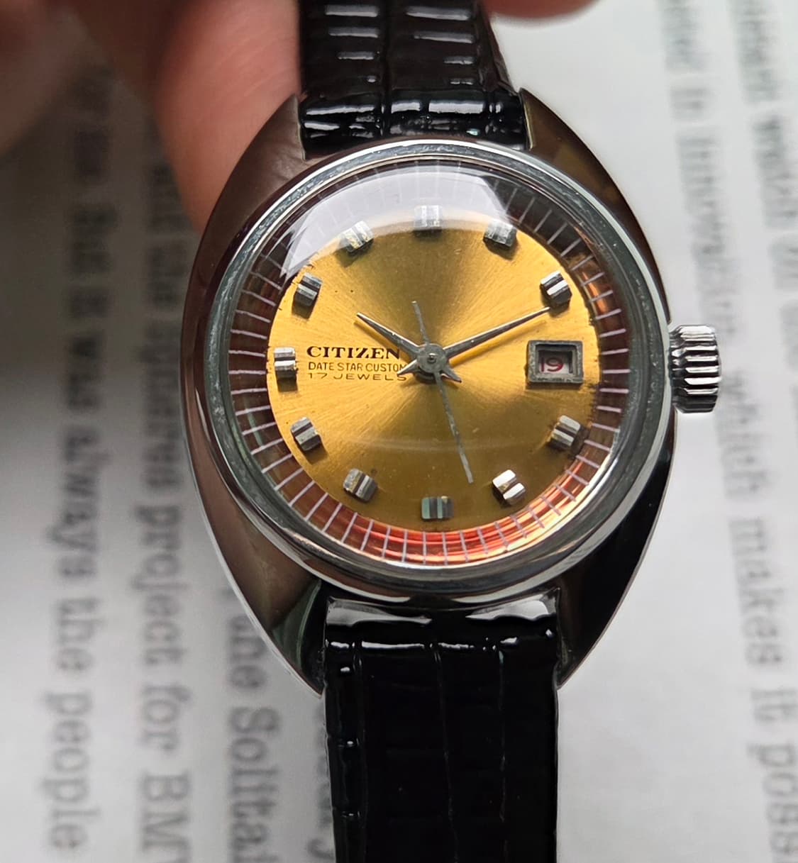 레어] 빈티지 시티즌 데이트스타 오렌지다이얼 수동 메커니컬 여성용 
 상품이미지9