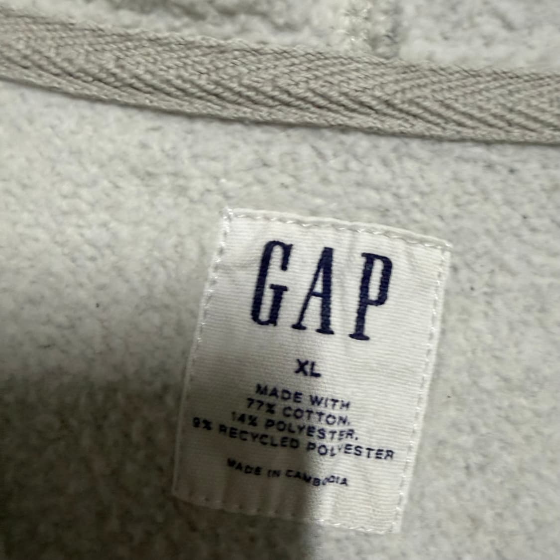 갭 그레이 후드집업 XL 상품이미지3