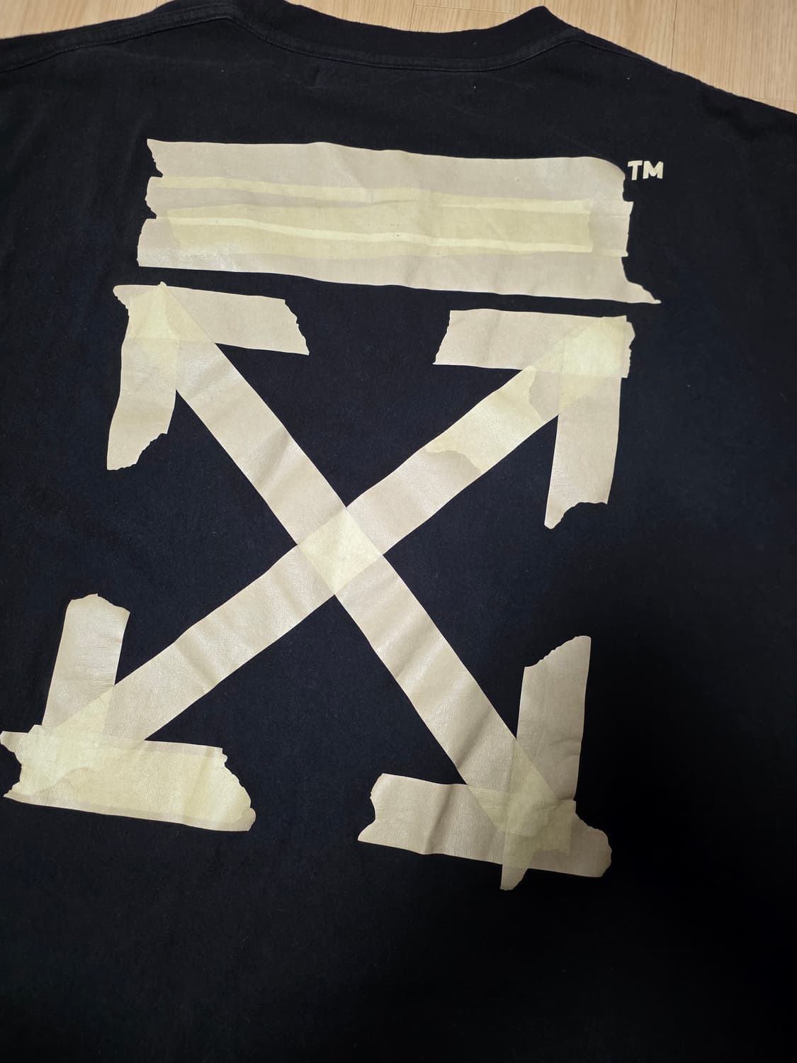 (정품) 오프화이트 L 반팔티 오버핏 (총장 83, 가단 70) 상품이미지3