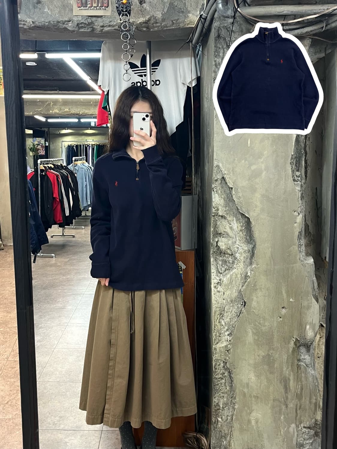 폴로 랄프로렌 반집업 니트 네이비 S #csz2671 상품이미지1