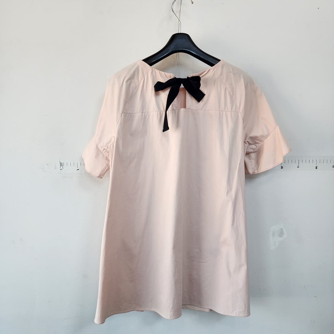 레니본 연핑크 플레어 반팔 블라우스 상품이미지4