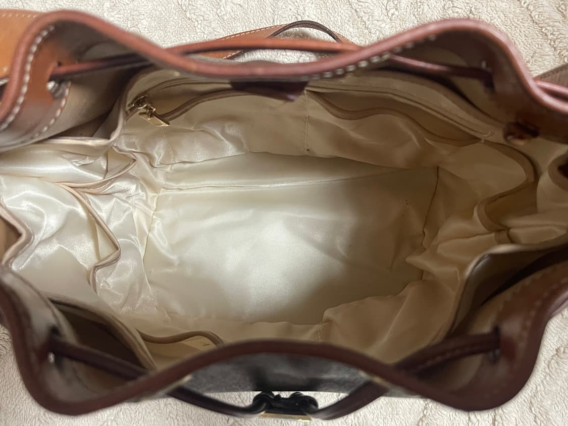 셀린느 빈티지 드로스트링 버킷백 브라운 트리오페 크로스백 마카담 캔버스 상품이미지7