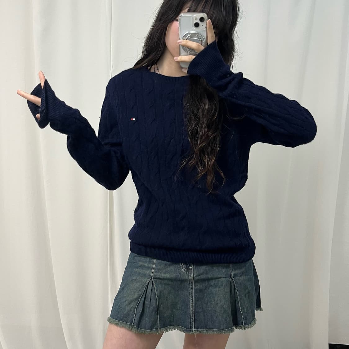 Tommy Hilfiger navy cable knit 상품이미지2