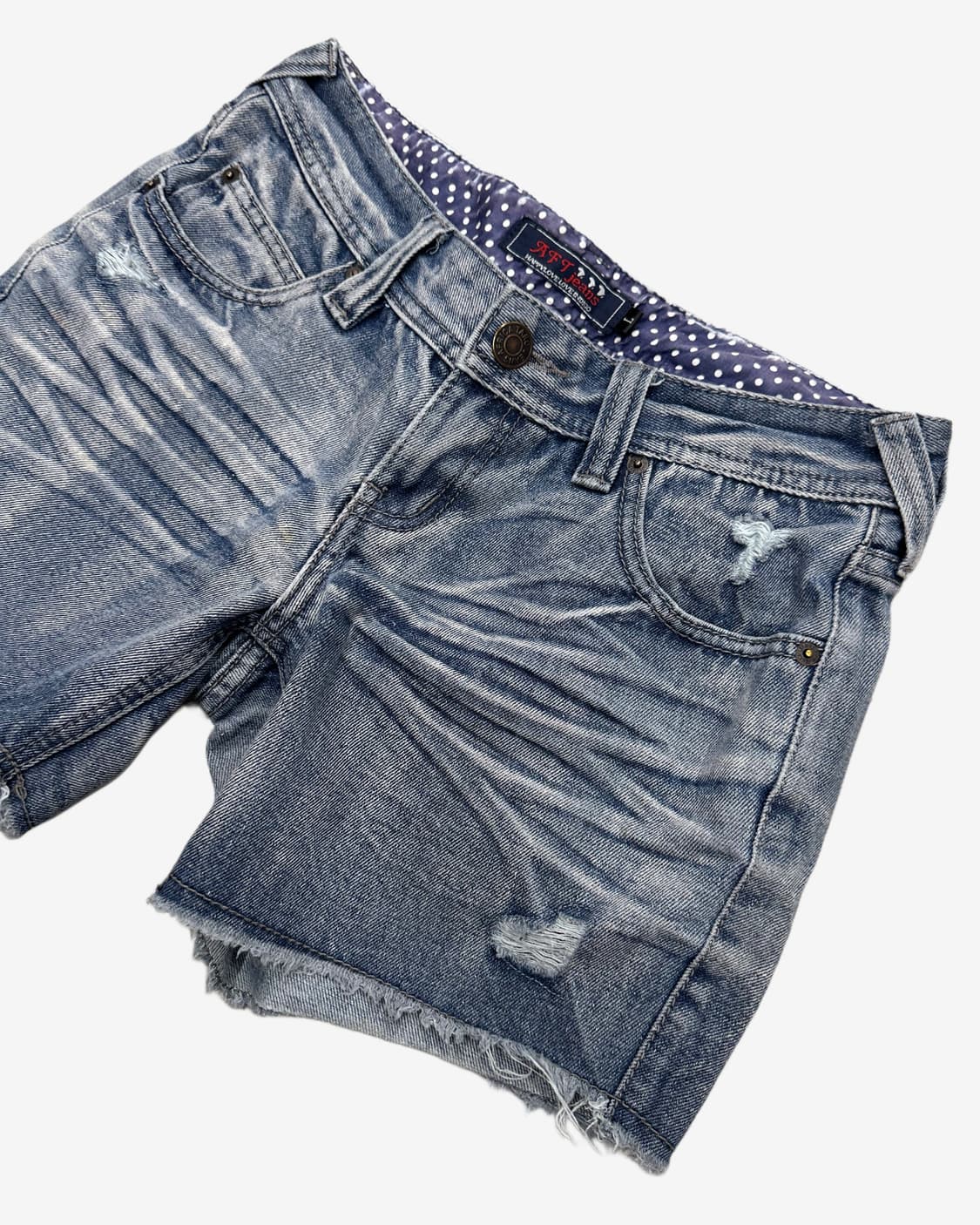 cat washing fade denim shorts 상품이미지3
