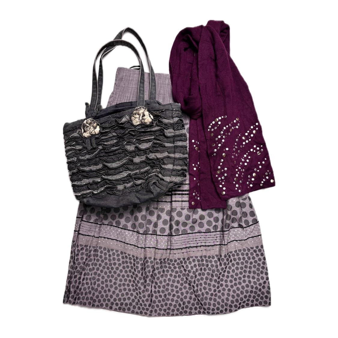 Ruffle Denim Tote Bag 상품이미지3