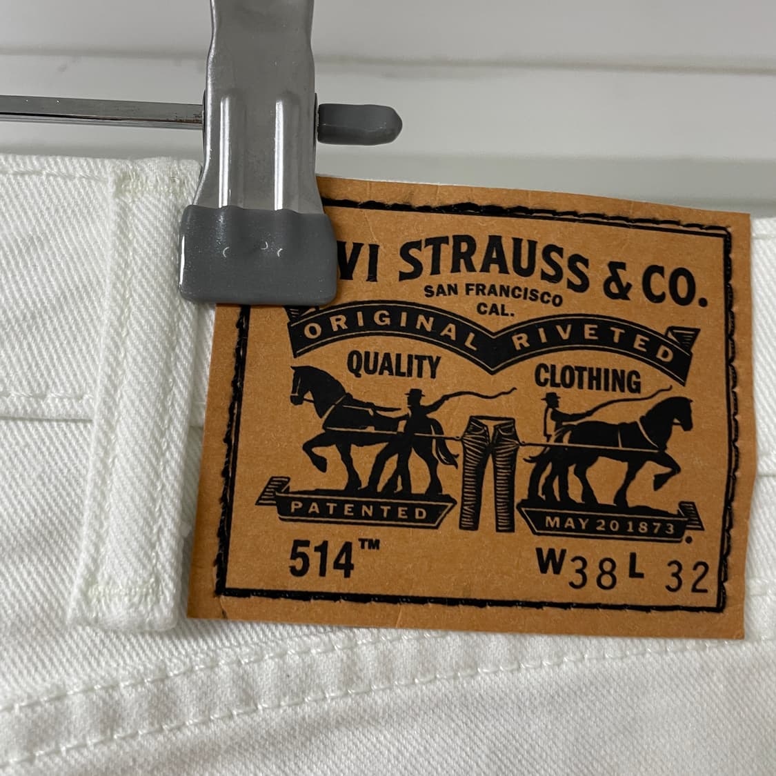 리바이스 514 화이트 데님 팬츠 W38 L32 상품이미지5