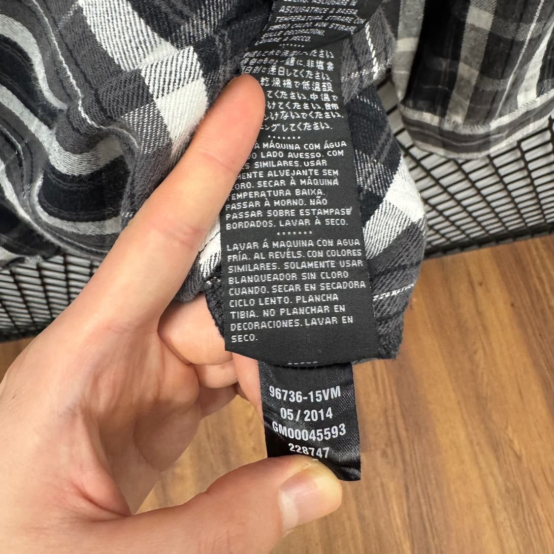 할리데이비슨 긴팔 체크 셔츠 이니셜 로고 포인트 블랙 화이트 상품이미지8