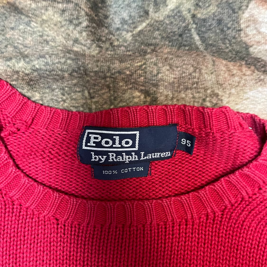 폴로 랄프로렌 빈티지 스몰 포니로고 레드울니트 95 상품이미지3
