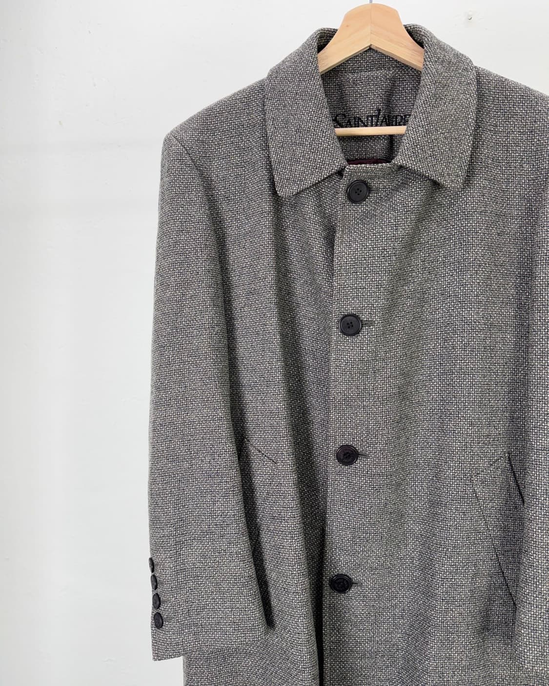 이브 생로랑 뿌르 옴므 그레이 울 발마칸 로브 코트 상품이미지2