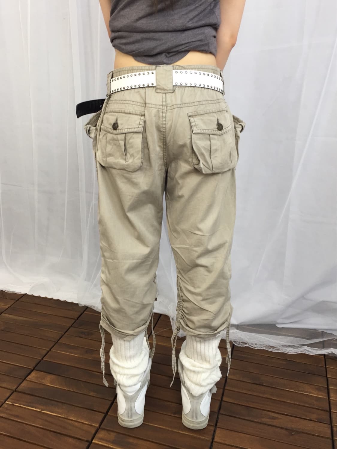 JPN Y2 Beige Cargo Cropped Pants 상품이미지3