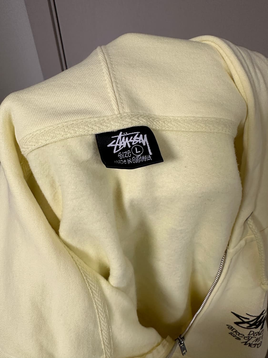 스투시 도버 스트릿 LA 후드집업 페일 옐로우 상품이미지5