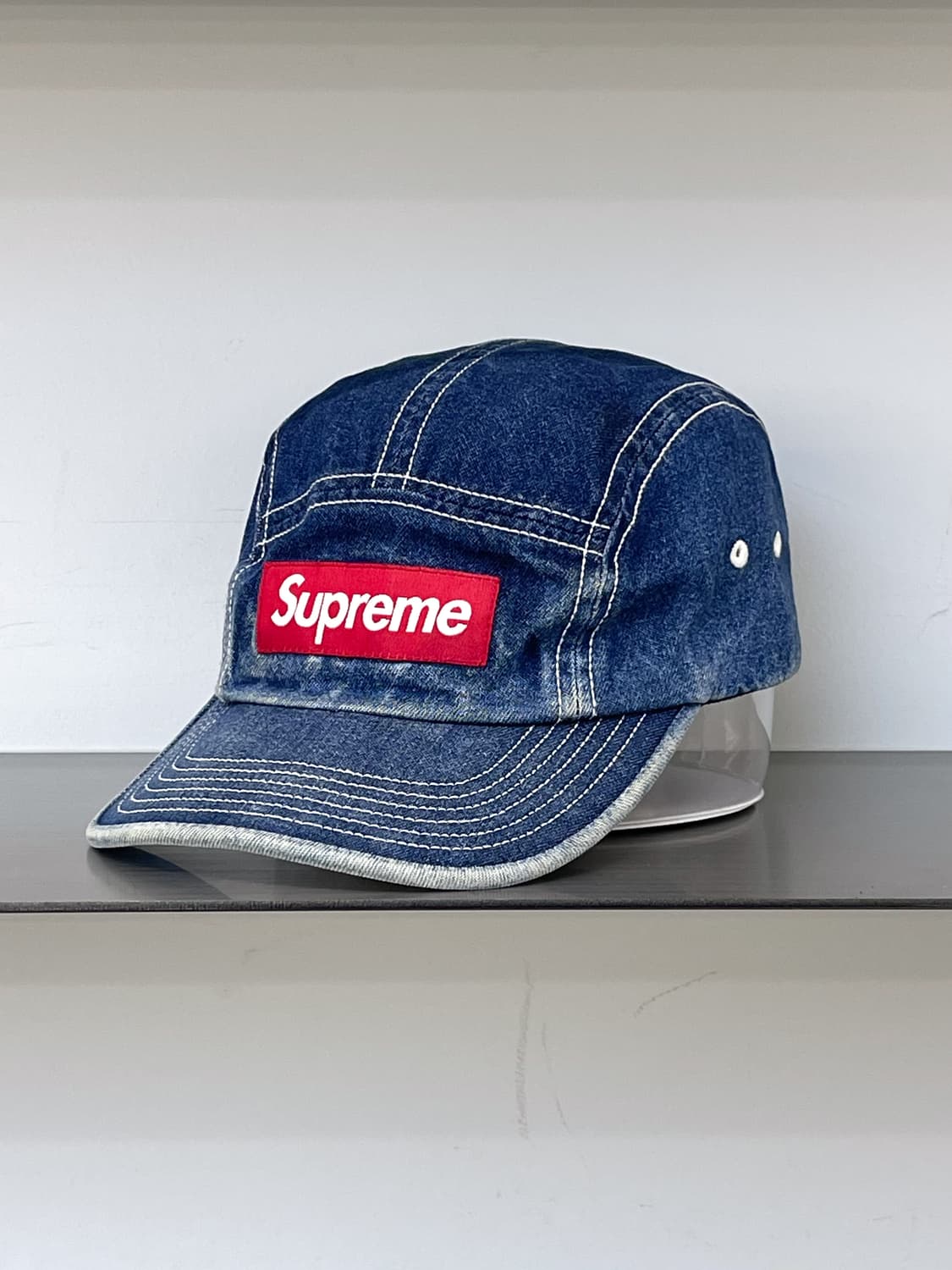 슈프림 18ss 박스로고 데님 캠프 캡 상품이미지1