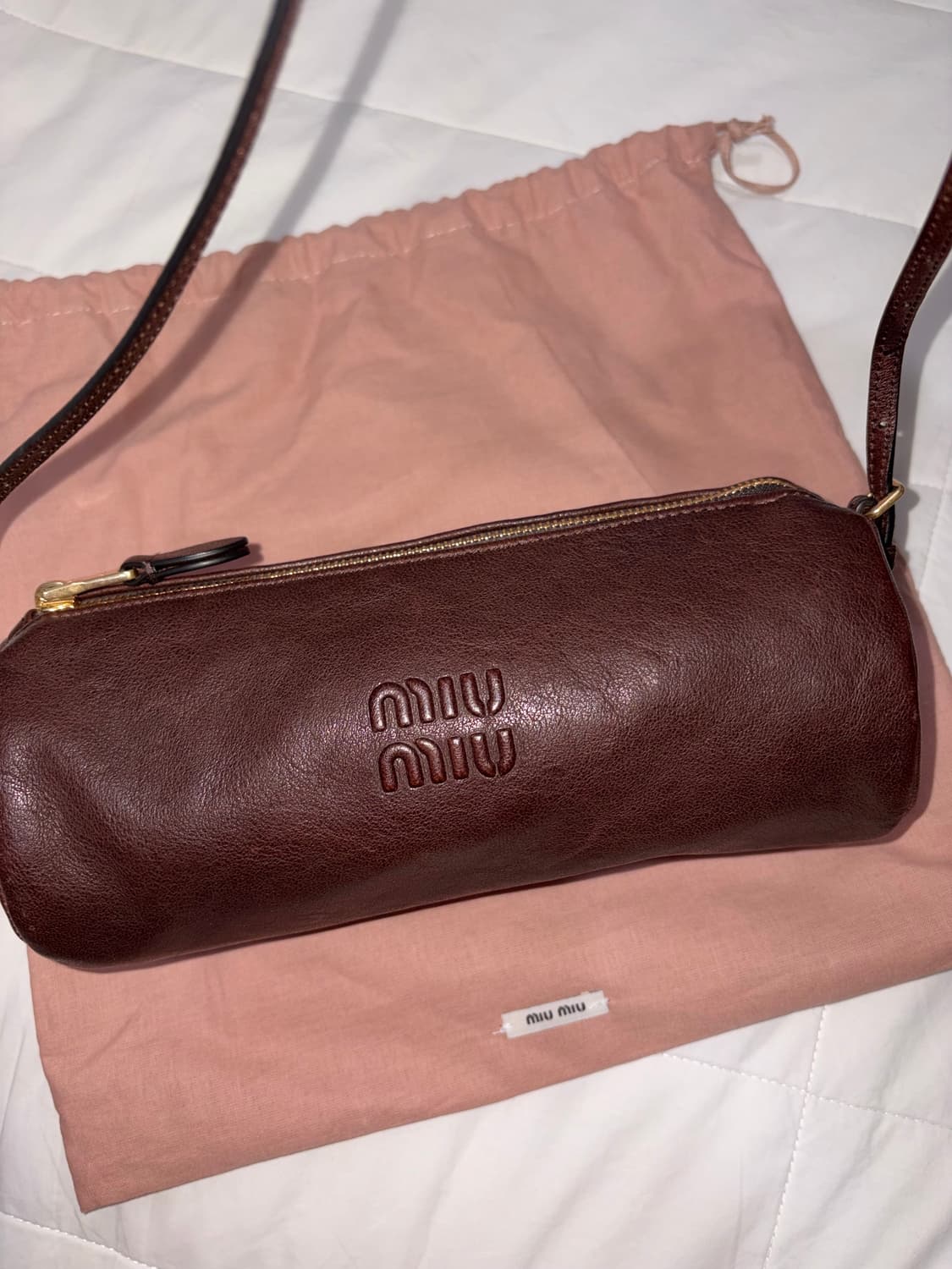 미우 미우 miumiu 나파 레더 파우치 브라운 상품이미지2