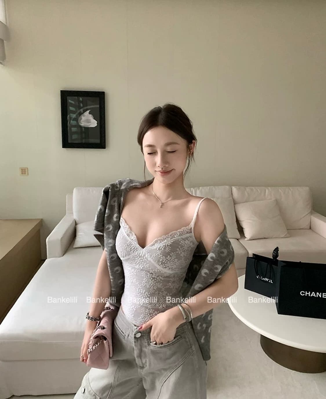 Bankelili 오브 슬림 레이스 슬리브리스 나시탑 상품이미지5