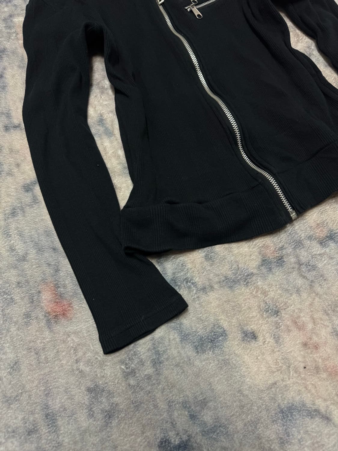 Semantic design ribbed rider hoodie 상품이미지5