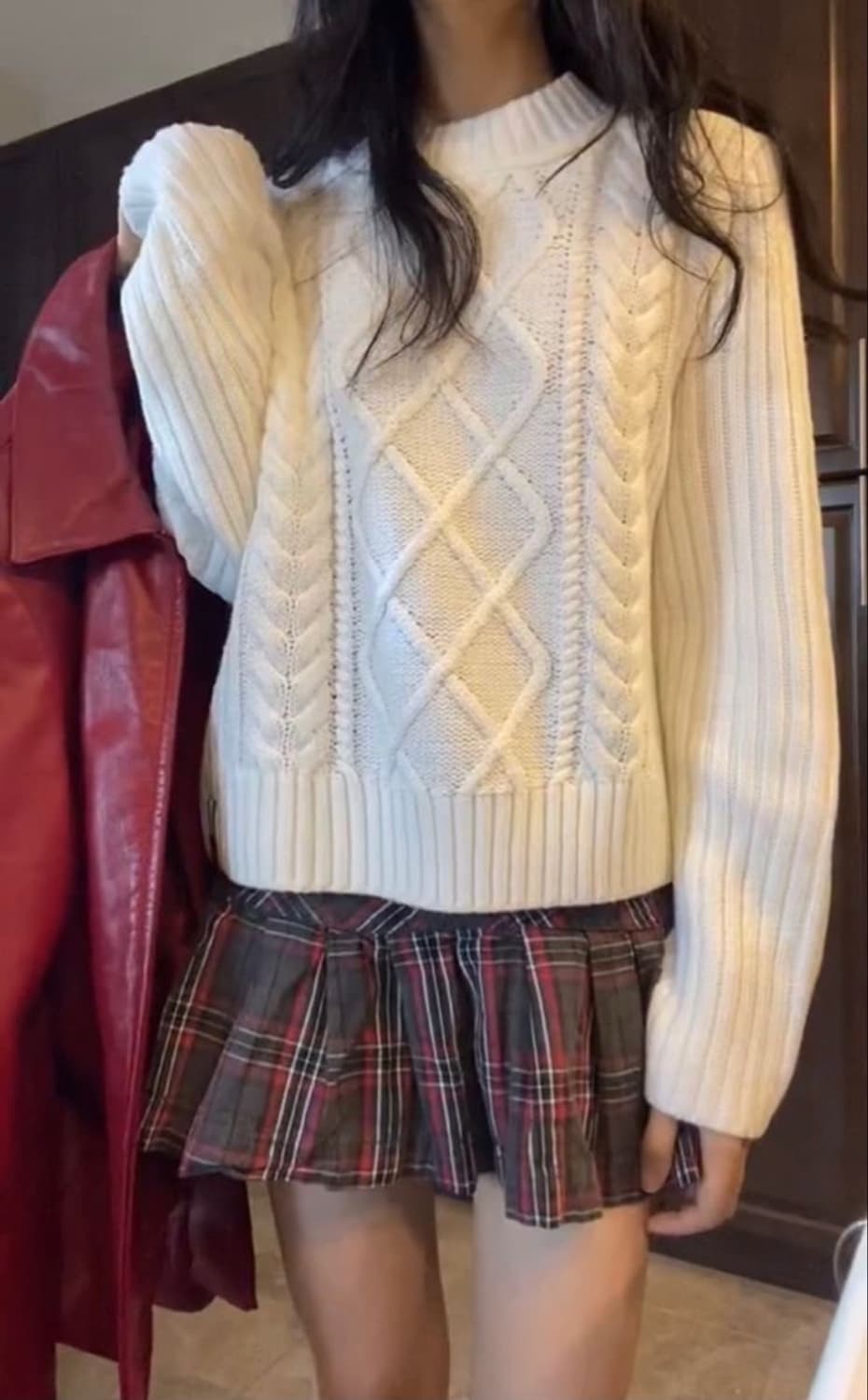 헤지스 울100 체크스커트 상품이미지7