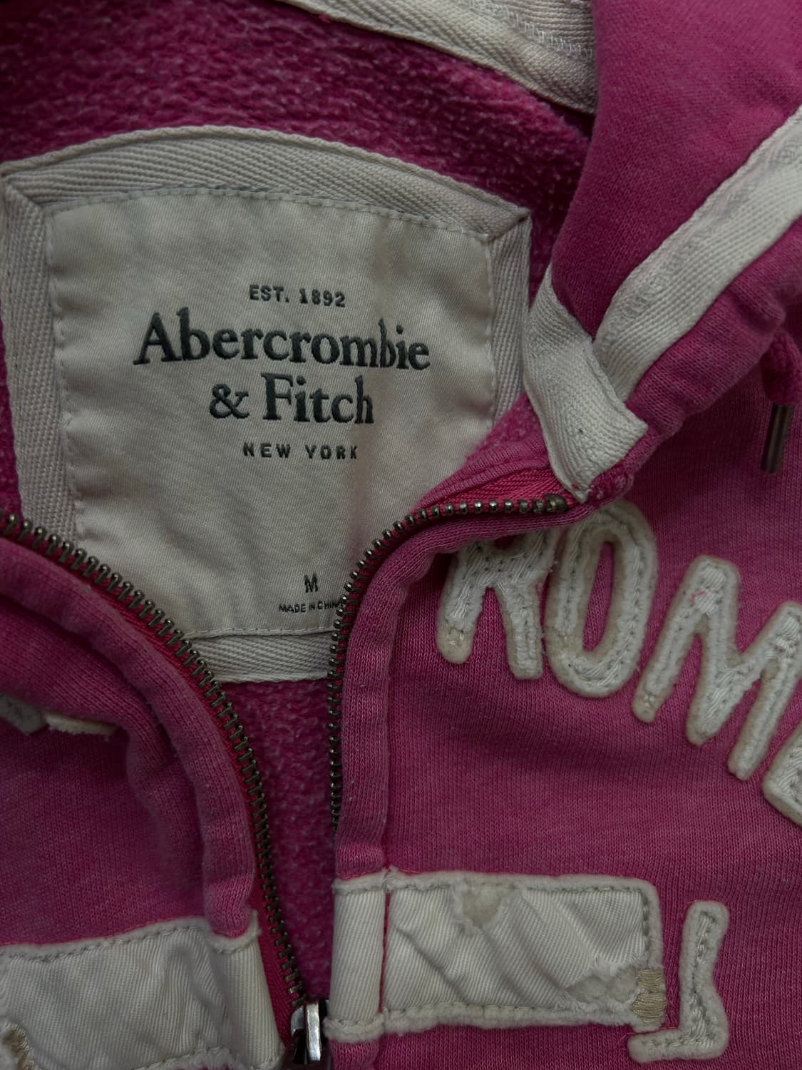 [M]아베크롬비 스펠아웃 후드집업/핑크/물빠짐 상품이미지5