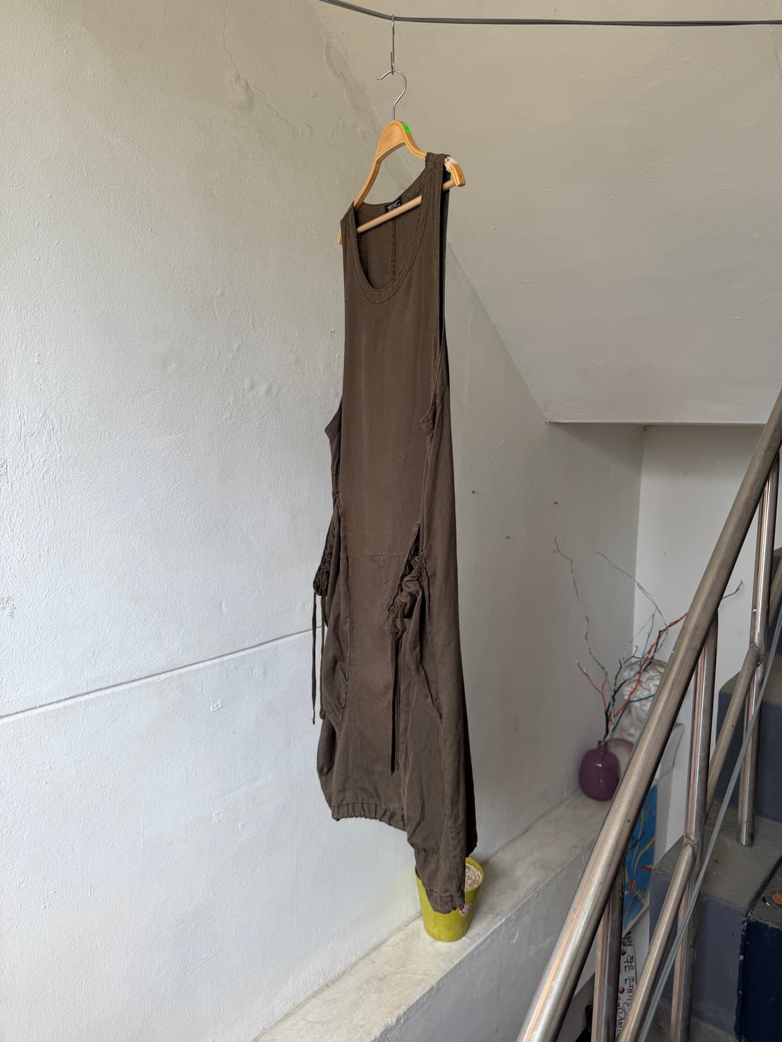 빈티지 카키 오버사이즈 원피스 상품이미지4