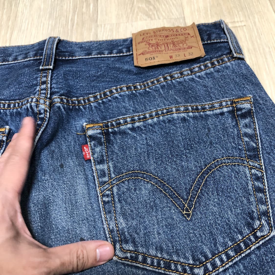 (32) 00's 리바이스 501 스트레이트핏 워시드 중청 데님 상품이미지8