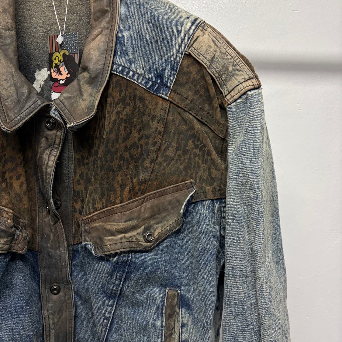 빈티지 데님 레더 자켓 상품이미지6