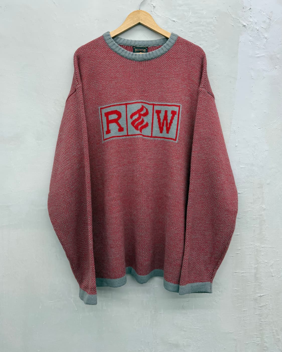 로카웨어 00s 엠브로이더리 오버사이즈 코튼 니트 상품이미지1