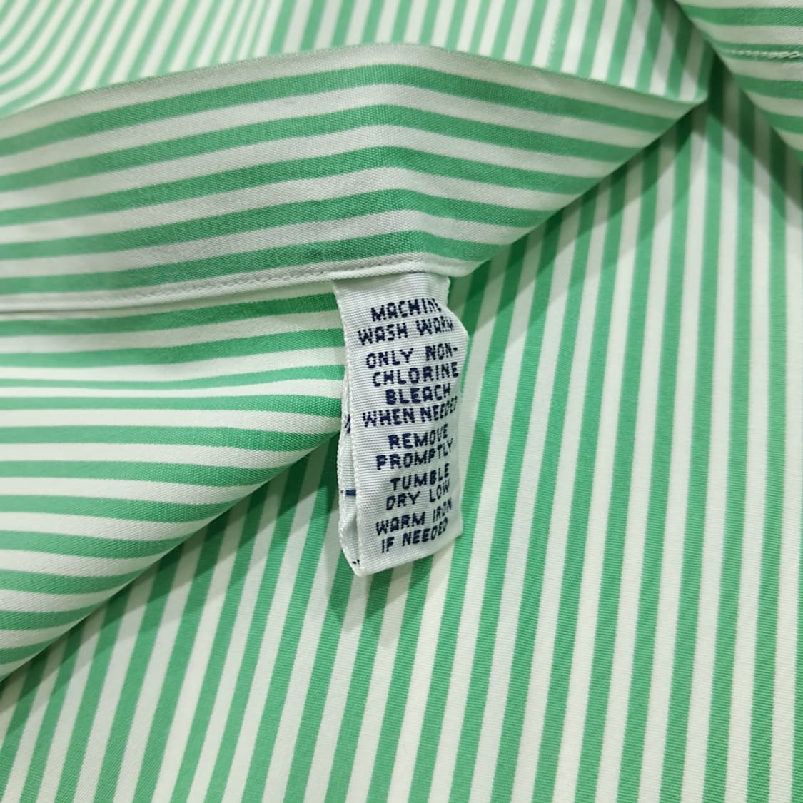 CL704 XL 폴로 90s 홍콩판 퍼플포니 스트라이프 그린 셔츠 상품이미지5