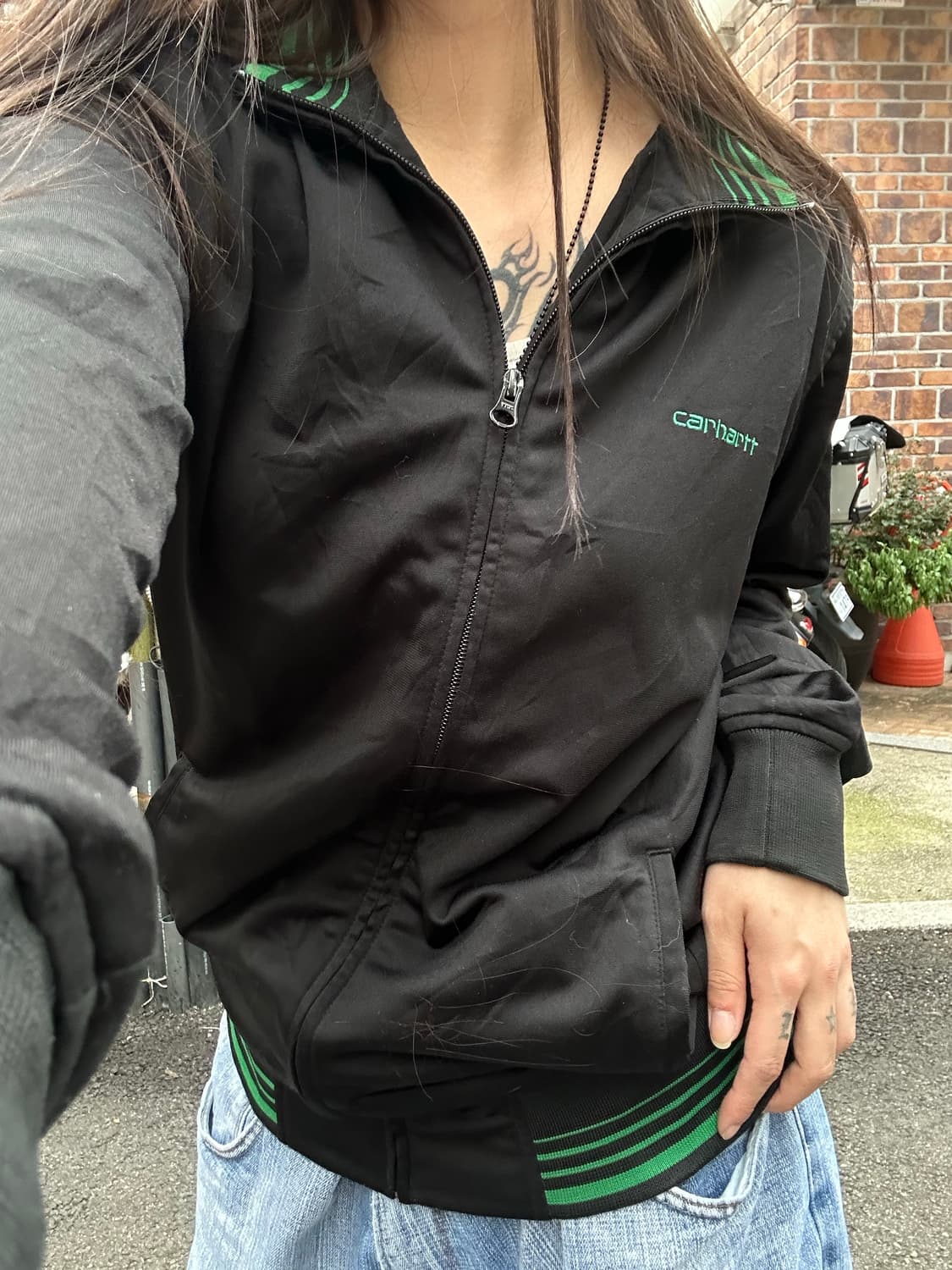 90s CARHARTT 블랙 져지 트랙탑 상품이미지1