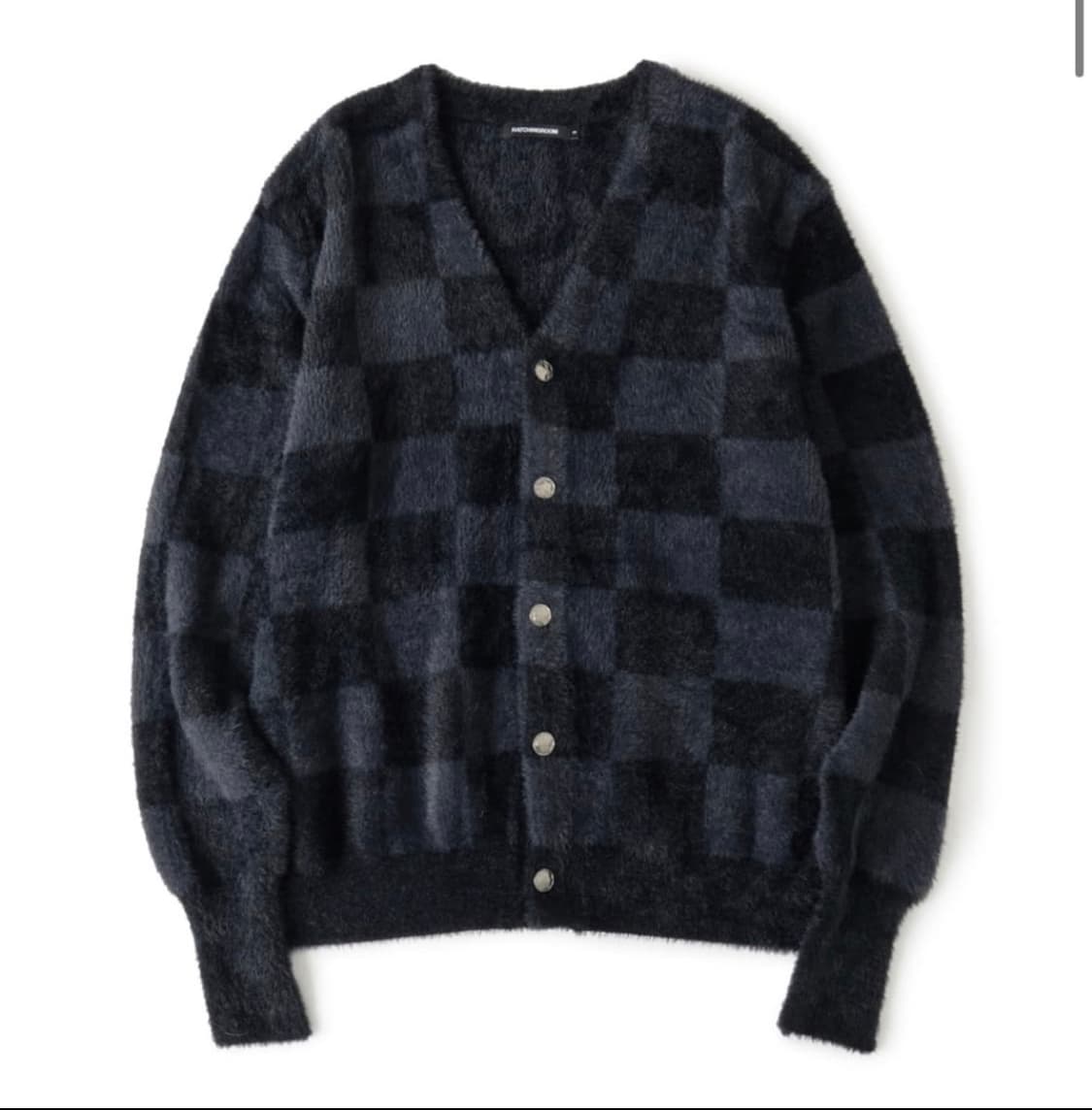 해칭룸 체크보드 니트 가디건 상품이미지1