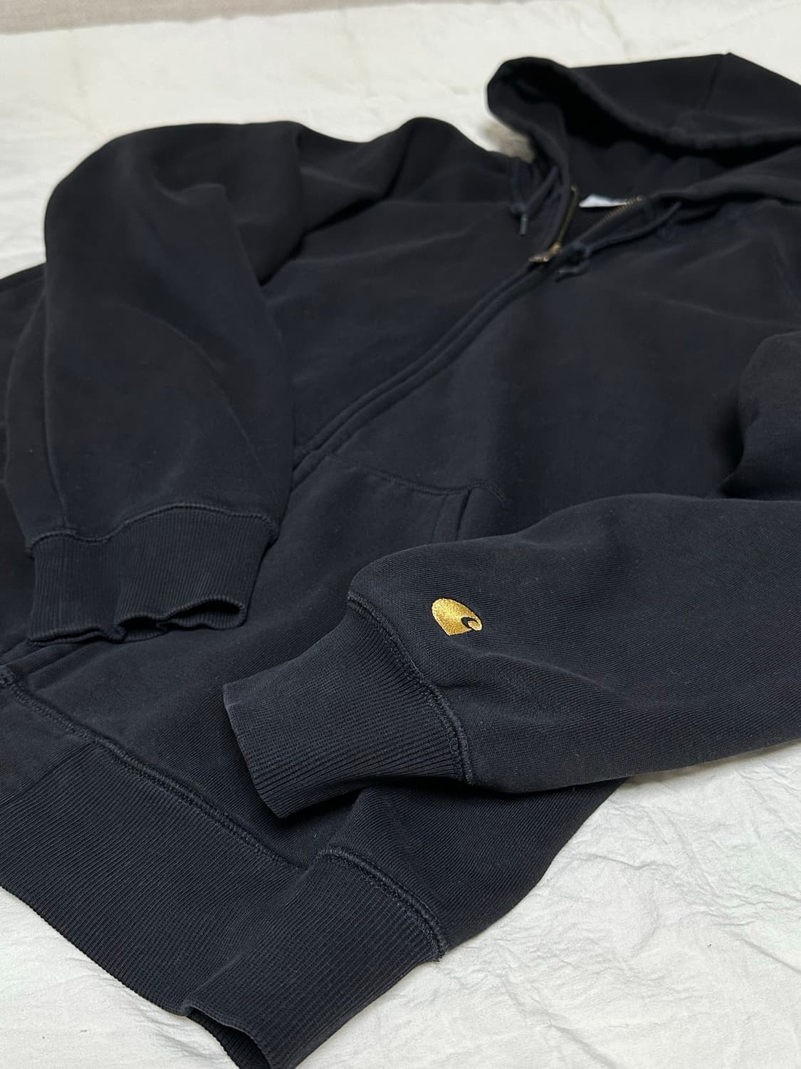 칼하트 WIP 블랙 후드 집업 라지 상품이미지3