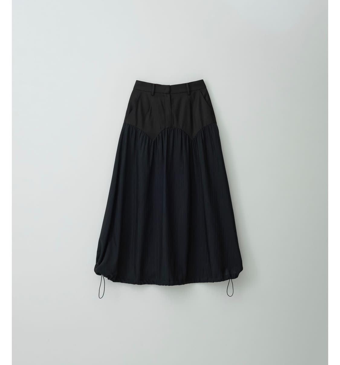 마조네 맥시 셔링 스커트 블랙 Maxi shirring skirt 상품이미지1