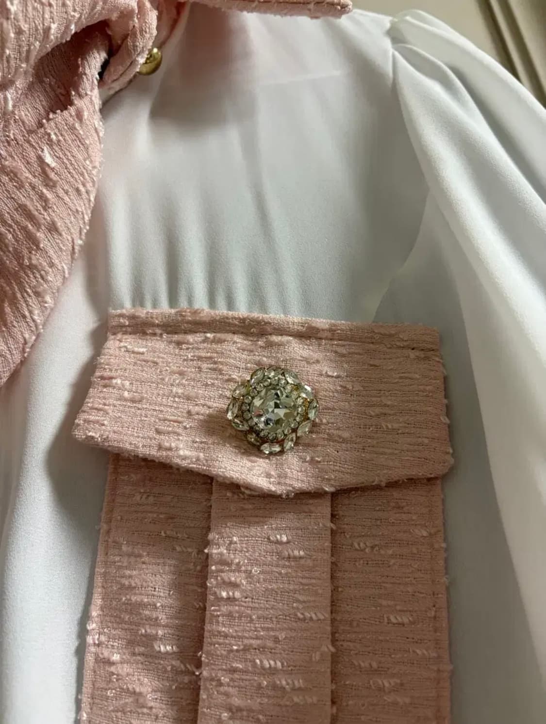 [새상품] 트위드 핑크 블라우스 스커트 세트 상품이미지4