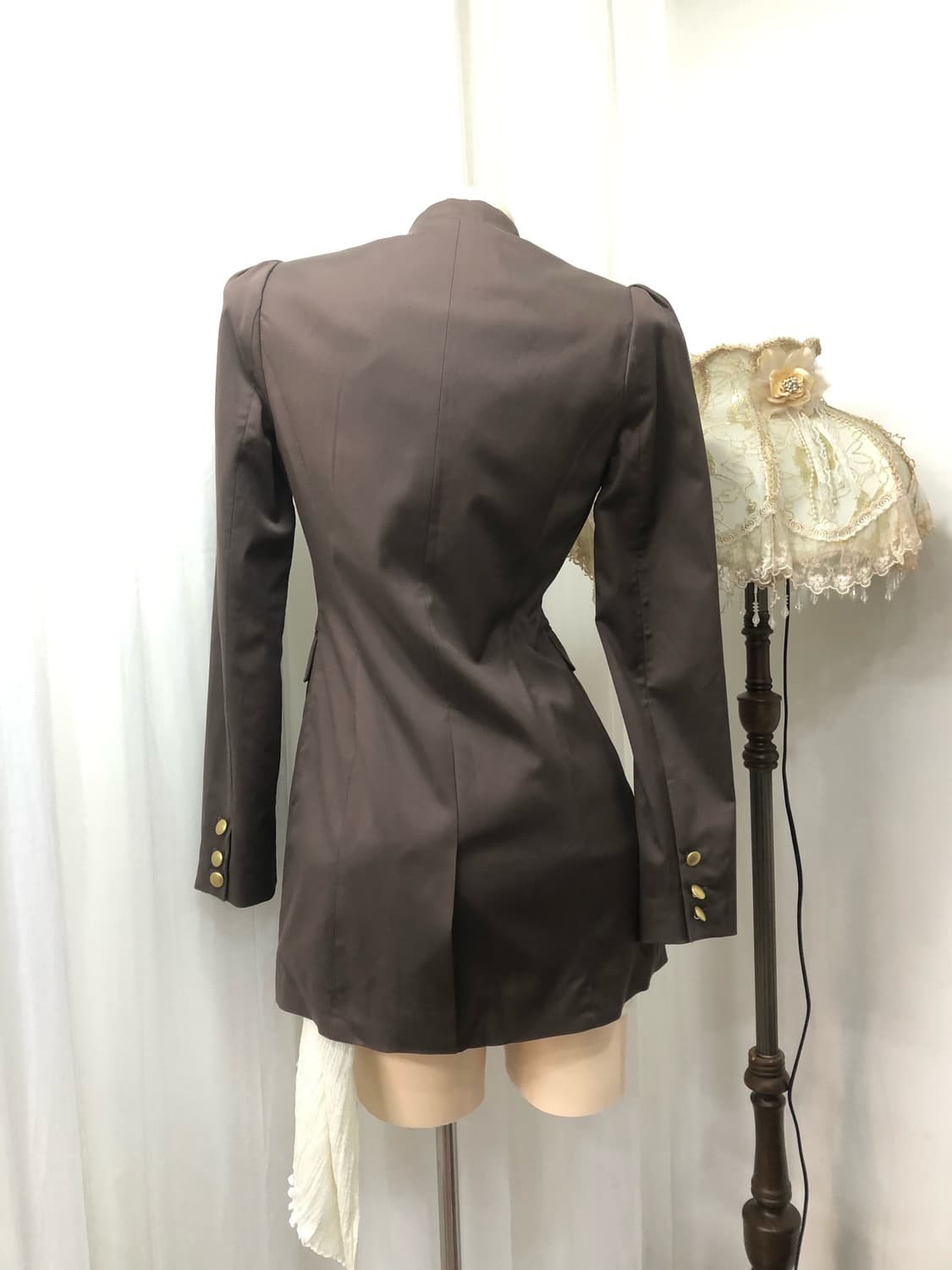 brown tailored napoleon midi jacket 상품이미지4