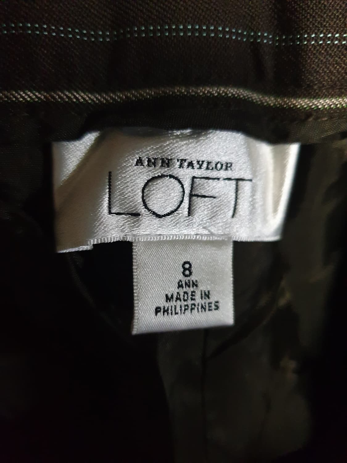 앤테일러 로프트 스트라이프 와이드 플레어핏 슬랙스 브라운 (30) 상품이미지3