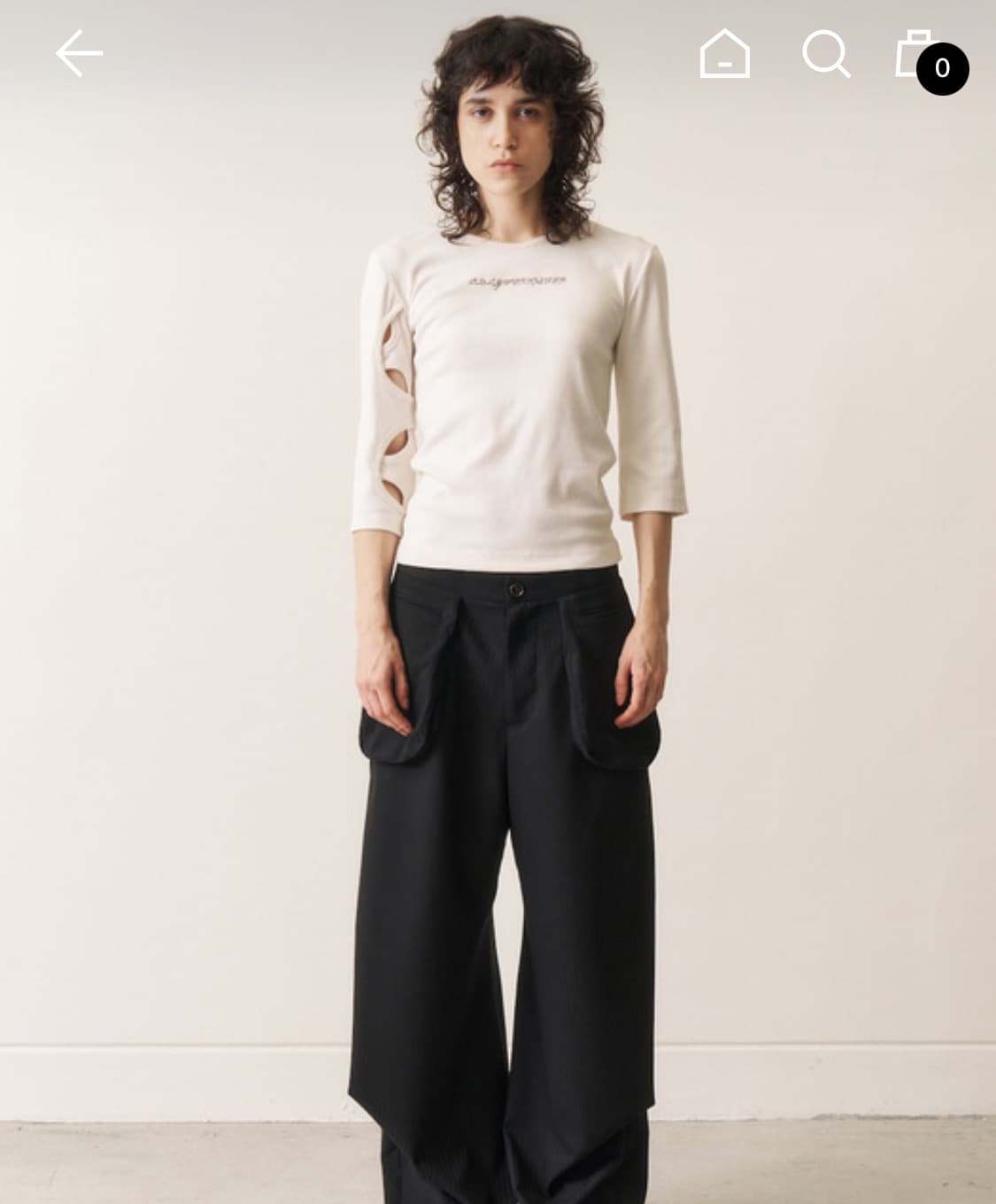 오들리 워크샵 컷아웃 티 3-Quarter Cutout Tee, Smog 상품이미지1