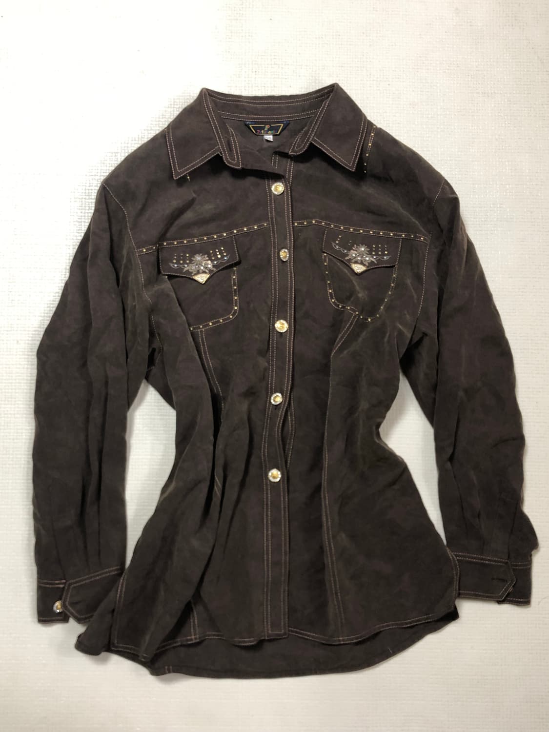 빈티지 브라운 오리엔탈 스터드 셔츠 상품이미지7